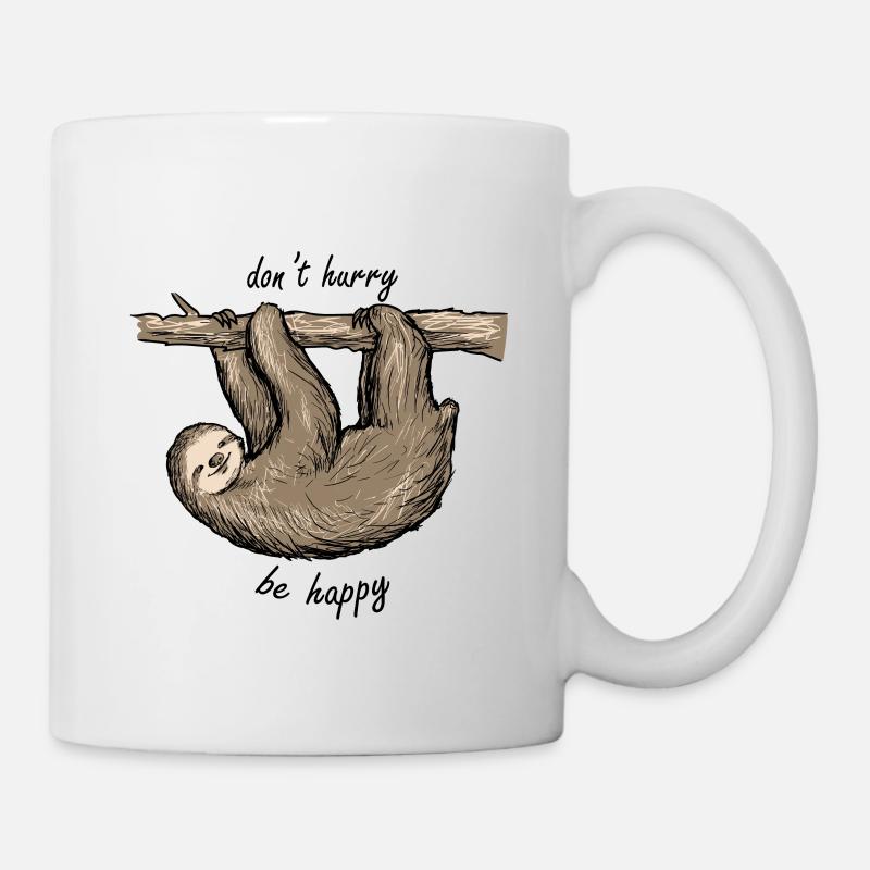 Do not hurry - Be happy! - Mug - white