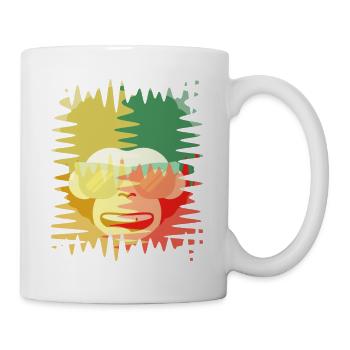 MONKEY VINTAGE AFRO SUNGLASSES REGGAE - Mug blanc - blanc - Droite
