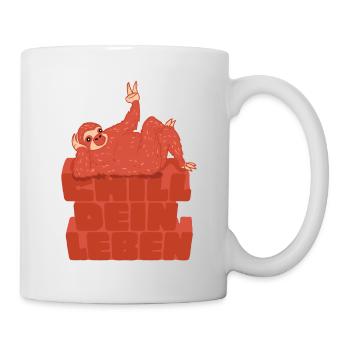 Faultier Faultiere Chill dein Leben Geschenk - Tasse - Weiß - Rechts