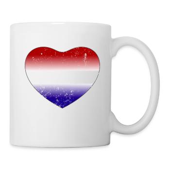 Hollande Pays-Bas Drapeau Herz - Mug blanc - blanc - Droite