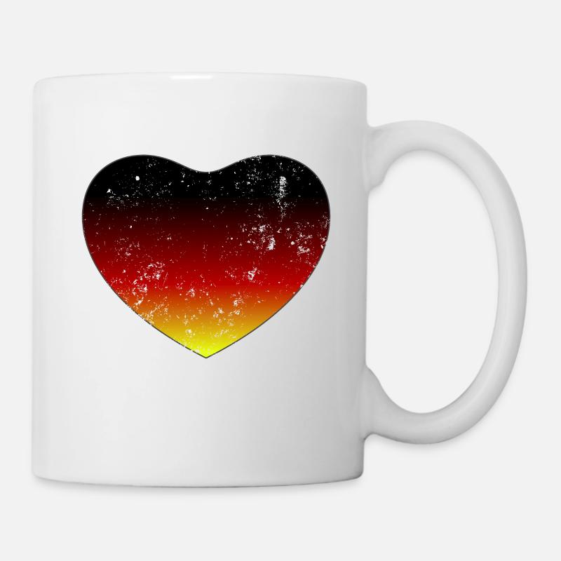 Deutschland Flagge Herz - Tasse - Weiß