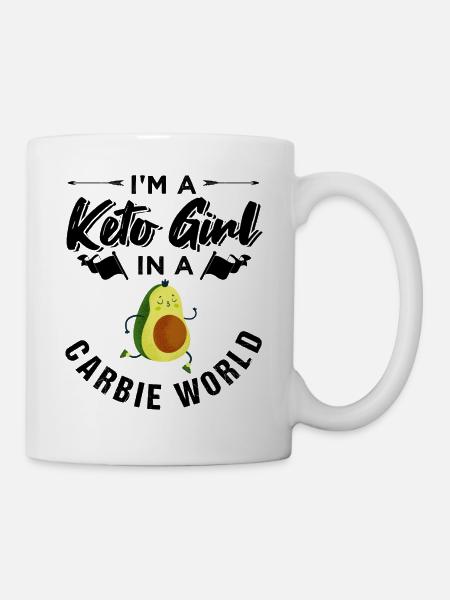 Keto Girl In A Carbie Word Ketogenic Diet - Mug - white
