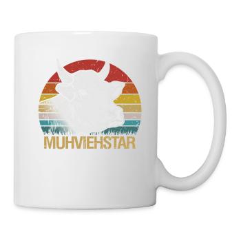 Kuh Tier Kühe Bauernhof Geschenk · Muhviehstar - Tasse - Weiß - Rechts