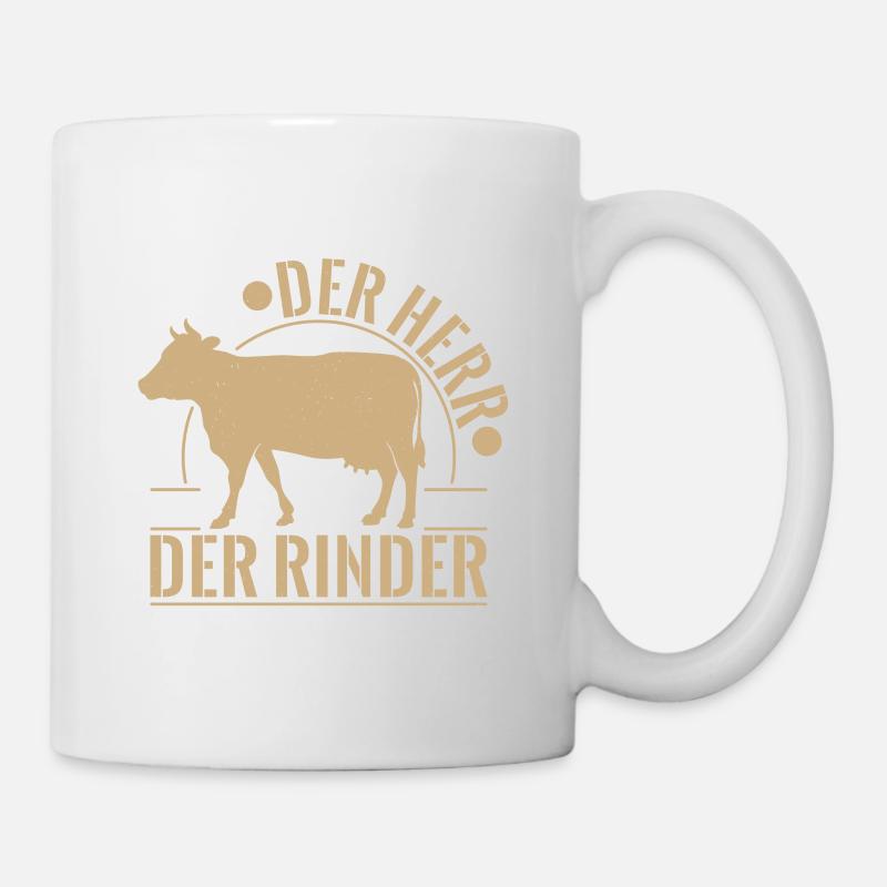 Kuh Tier Kühe Bauernhof Geschenk · Herr der Rinder - Tasse - Weiß