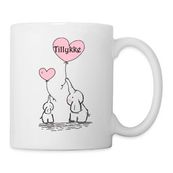Elephants with balloon congratulations - Mug - white - Right