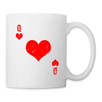Spielkarte Herz Königin Karte Kartenspiel - Tasse - Weiß - Rechts