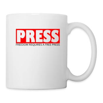 Free Press Geschenk für Journalisten und Reporter - Tasse - Weiß - Rechts