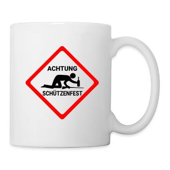 Attention Schützenfest funny party warning sign fun - Mug - white - Right