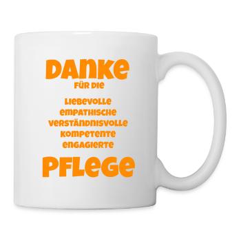 Danke Pflege Anerkennung Geschenk Abschied - Tasse - Weiß - Rechts