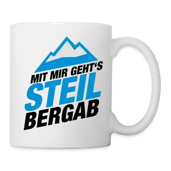 Es geht steil bergab Ski Snowboard Shirt - Tasse - Weiß - Rechts