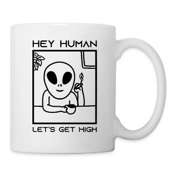 Drogue herbe kiffer cannabis 420 Alien High - Mug blanc - blanc - Droite