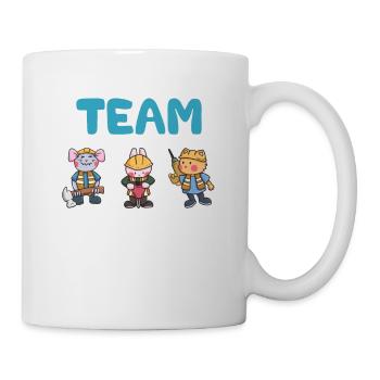 Cadeau de chat souris lièvre équipe travailleur de chantier - Mug blanc - blanc - Droite