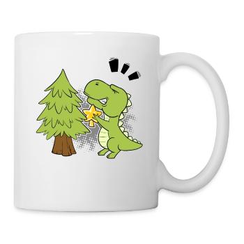 T-Rex Tyrannosaurus Dino Christmas Eve Christmas - Mug - white - Right