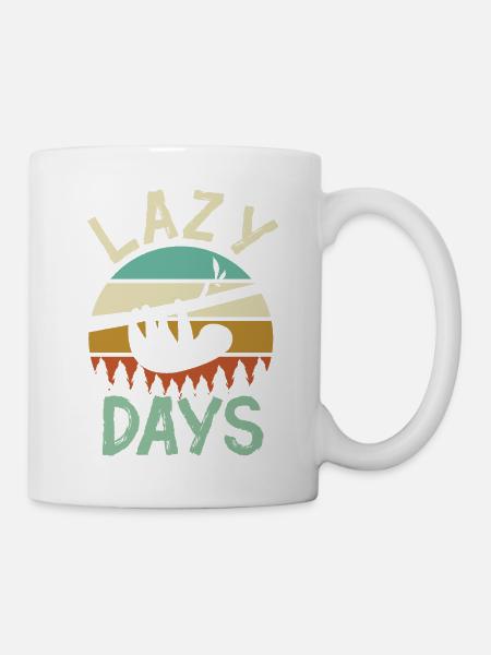 SLOTH LAZY DAYS - Mug - white
