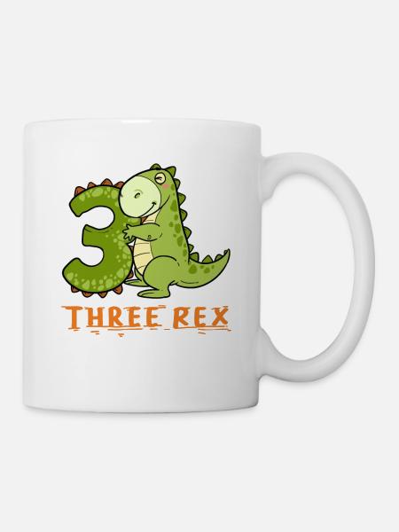 T-Rex 3. Geburtstag 3 Jahre Geburtstags Party Dino - Tasse - Weiß