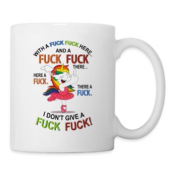 Licorne doigt du milieu baise café matin grouch - Mug blanc - blanc - Droite