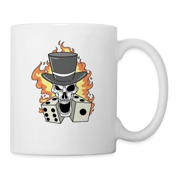 Skull with dice - Mug - white - Right