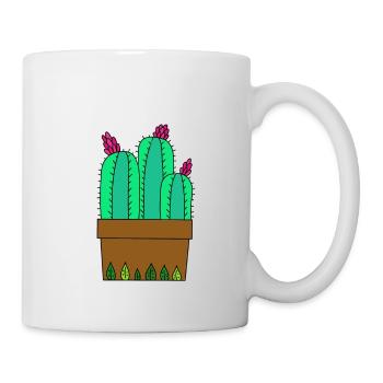 Flowering Kakteen In Leafy Pot - Tasse - Weiß - Rechts