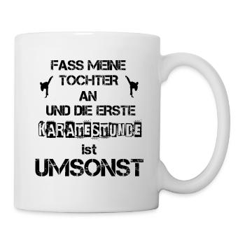 Karate Vater Tochter Familie Geschenk Kampfsport - Tasse - Weiß - Rechts