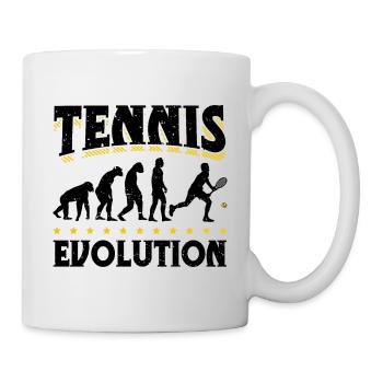 Evolution Tennis Tennisspieler Tennisspiel - Tasse - Weiß - Rechts