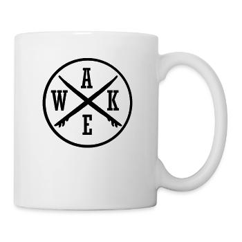 Wake für Wakeboarder und Surfer mit Wakeboard - Tasse - Weiß - Rechts