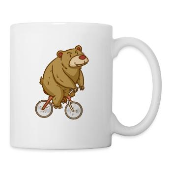Bicycle bear brown bear on a bicycle for children - Mug - white - Right