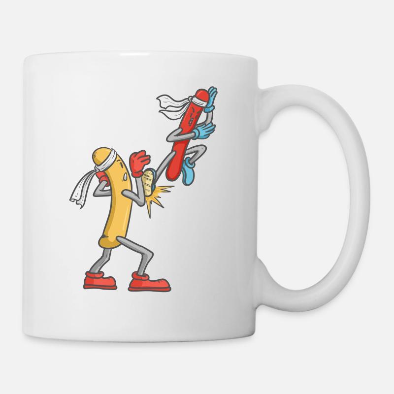 Grillwürstchen Karate Wurst Kampfsport Würstchen - Tasse - Weiß