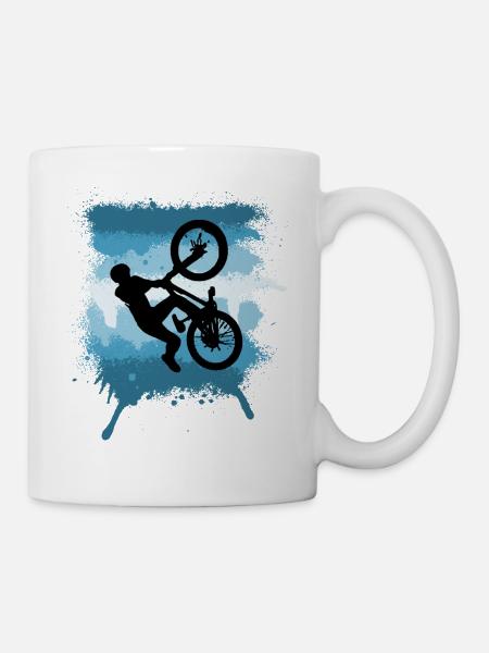MTB Jump Trick Mountain Bike Graffiti - Mug - white