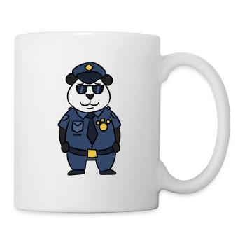 Cadeau de dessin animé panda ours de sécurité police - Mug blanc - blanc - Droite