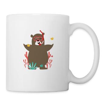 Ours plongeon plongée cadeau de plongée - Mug blanc - blanc - Droite