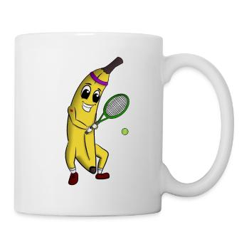 TIERE AUS OBST TENNIS SÜDFRÜCHTE KINDERGARTEN - Tasse - Weiß - Rechts