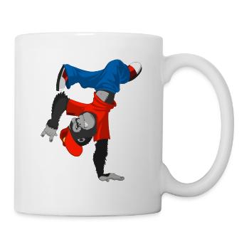 Gorilla Affe Zoo Breakdance tanzen Kinder Geschenk - Tasse - Weiß - Rechts
