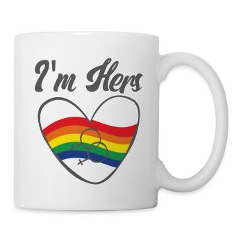 Gay Couple Gifts Matching LGBT I'm Hers Gay Pride - Mug - white - Right