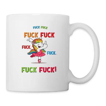 Tanzendes Einhorn mit Mittelfinger Design - Tasse - Weiß - Rechts