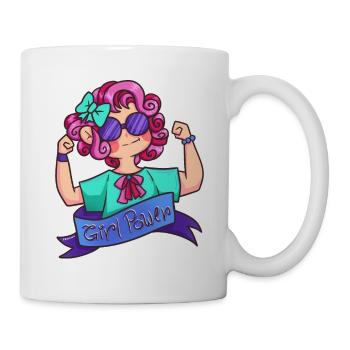 Powerfrau Girlpower Powergirl Frauenpower Geschenk - Tasse - Weiß - Rechts