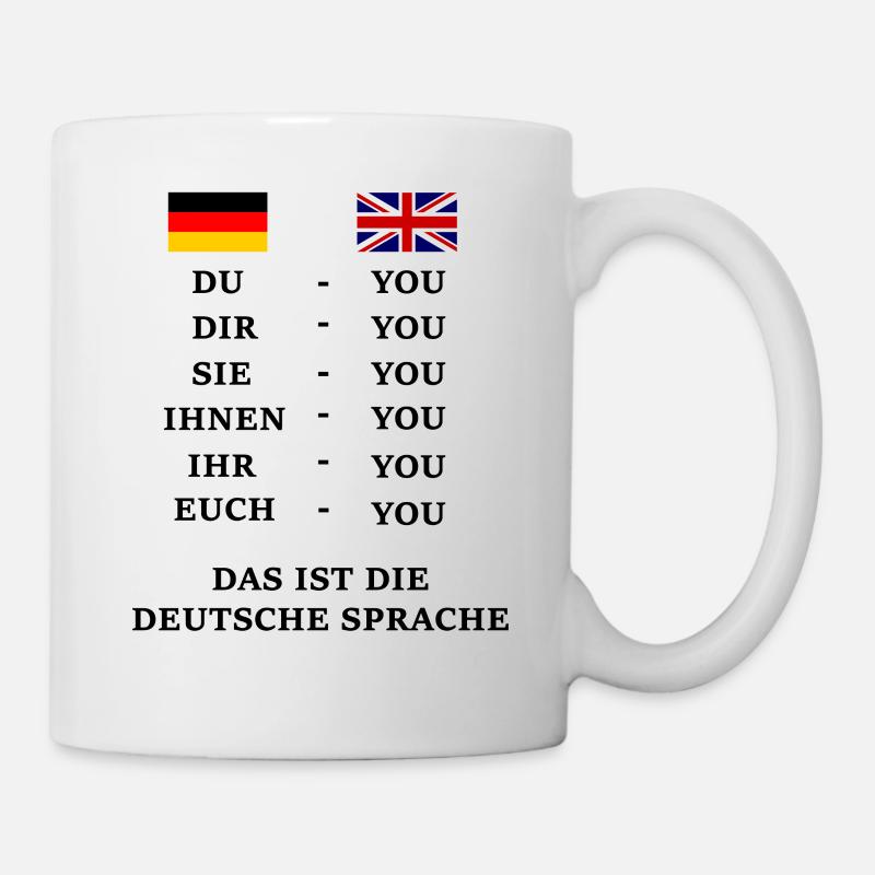 Disant la langue allemand anglais vous Du déclin - Mug blanc - blanc