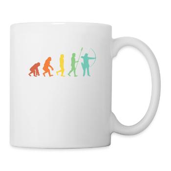 Evolution Bogenschießen Bogenschütze Pfeil Bogen - Tasse - Weiß - Rechts