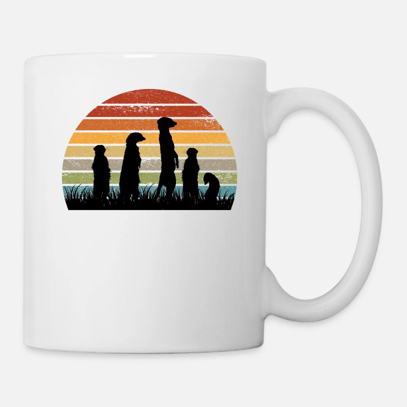 Erdmännchen retro vintage - Tasse - Weiß