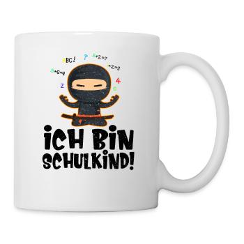 Schulbeginn Ninja Schulkind Spruch Einschulung - Tasse - Weiß - Rechts