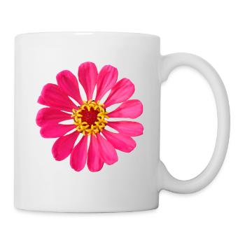 zinnia rose merveilleux, fleur, floral, - Mug blanc - blanc - Droite