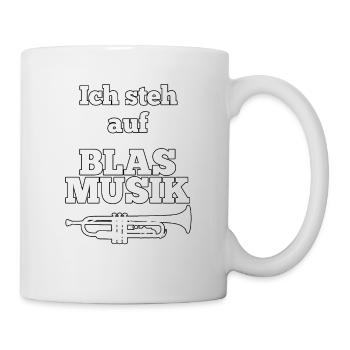 Blasmusik - Wer steht nicht auf Blasmusik Kostüm - Tasse - Weiß - Rechts