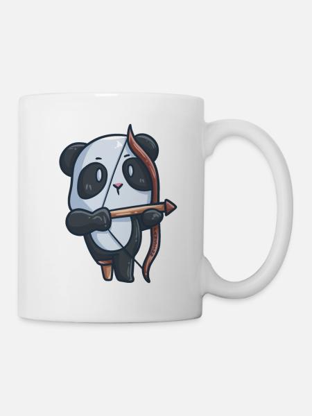 Panda Bogenschießen Behinderung Prothese Geschenk - Tasse - Weiß