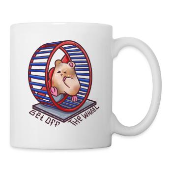 Hamster wheel metaphor running wheel routine animal gift - Mug - white - Right