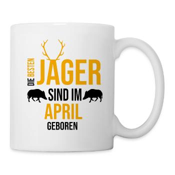 Les meilleurs chasseurs naissent en avril - Mug blanc - blanc - Droite