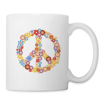 Hippie Peace Love Flowers Enfants Cadeau Hipster - Mug blanc - blanc - Droite