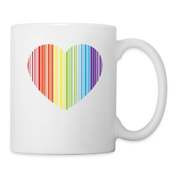 RAINBOW BARCODE HEART - RAINBOW BARCODE HEART - Mug blanc - blanc - Droite