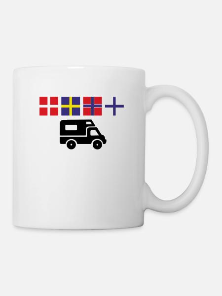 Camping holiday in Scandinavia in the camper - Mug - white