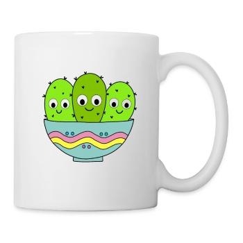 Cute Cactus Bunch In A Bowl - Mug - white - Right