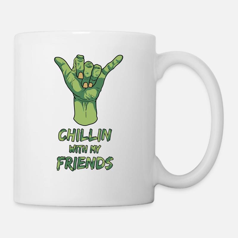 Cadeau d'amis apocalypse Halloween main zombie - Mug blanc - blanc