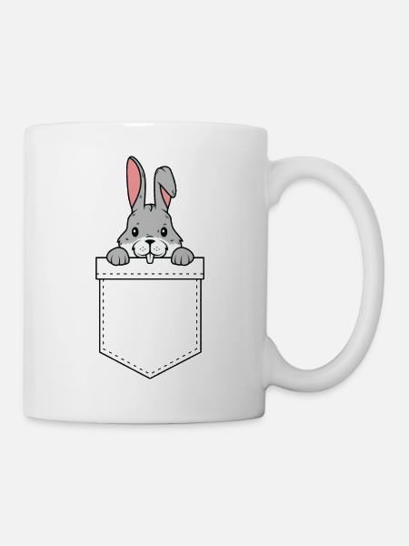 Rabbit Hase Taschentier Tier Tasche - Tasse - Weiß